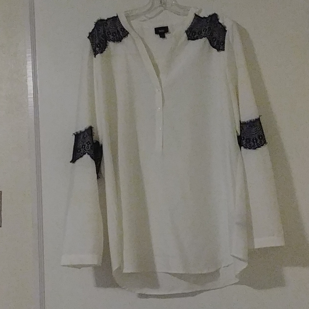 Cream and black blouse